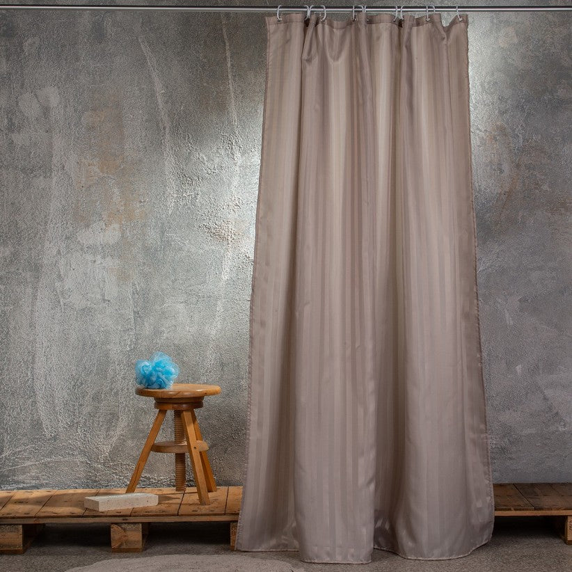 BATHROOM CURTAIN MONOCOLOR JACQUARD 100% POLYESTER GREY