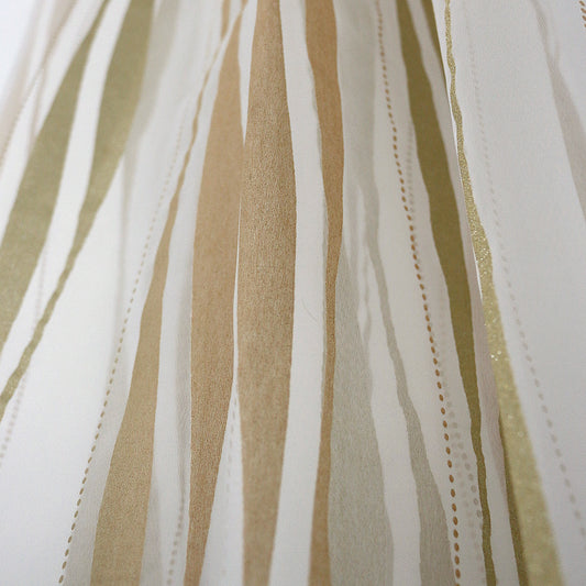 MAISON BLANCHE READY-MADE CURTAIN 145X280 ROSÉ ORGANZA GOLD STRIPE VISC.75%-POL.25%
