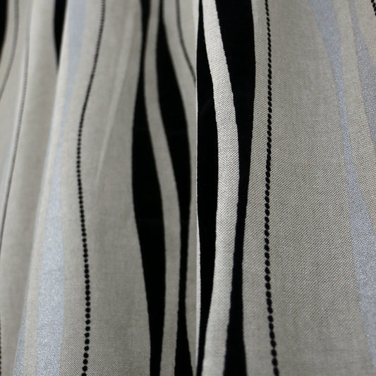 MAISON BLANCHE ΚΟΥΡΤΙΝΑ ΕΤΟΙΜΗ 145Χ270 ΡΟΣΕΣ ΨΑΘΑ ΡΙΓΕ ΜΑΥΡΟ Cot.75% -Pol.25%