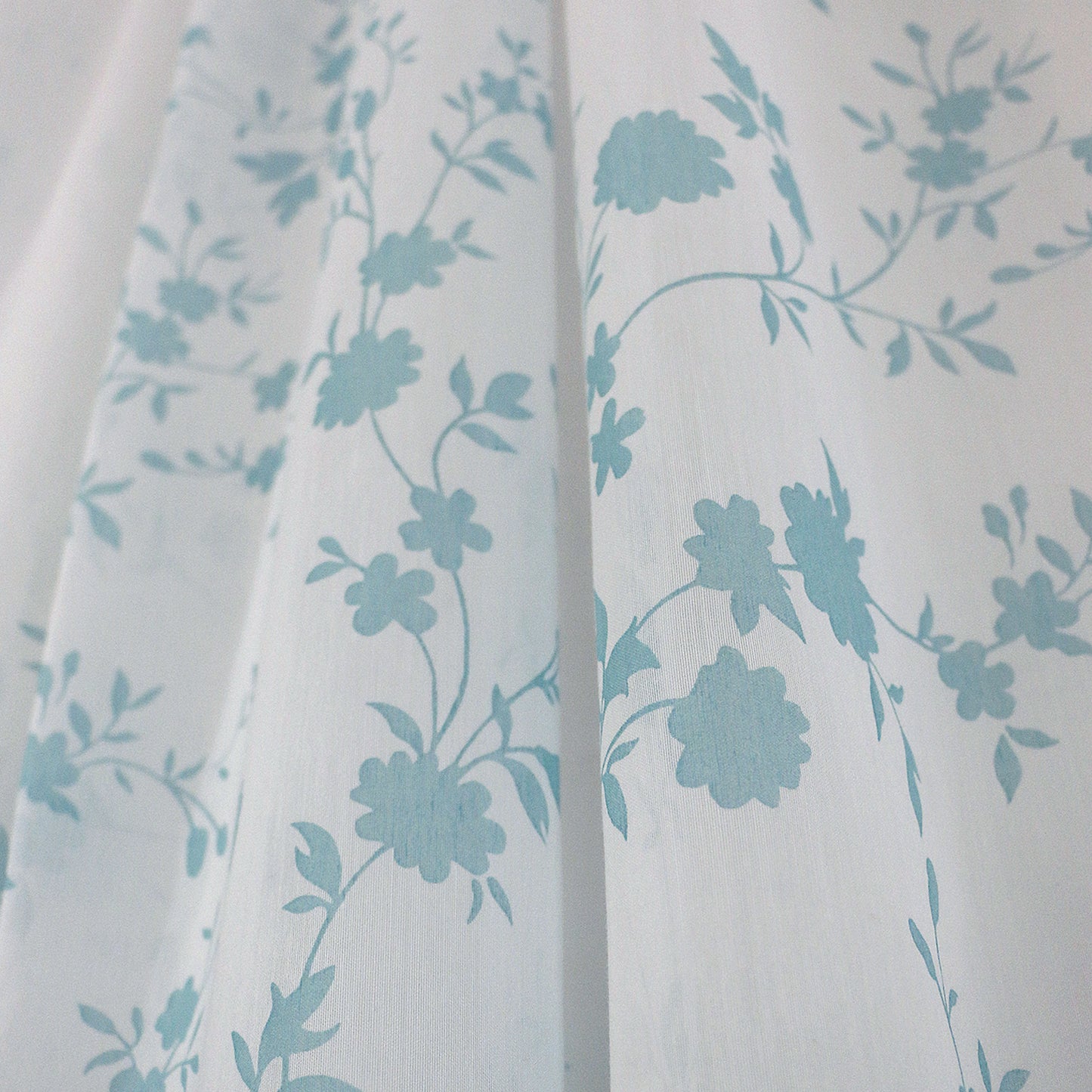 MAISON BLANCHE CURTAIN READY MADE 145X290 VOILE WHITE - TURQUOISE POL.100%