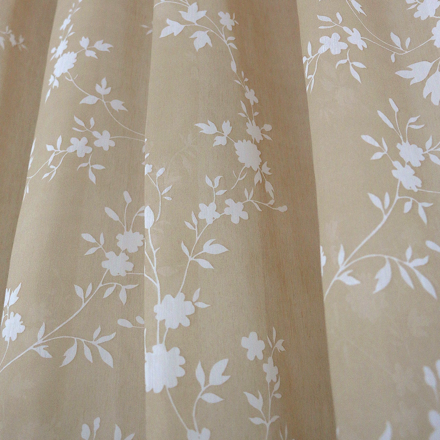 MAISON BLANCHE CURTAIN READY MADE 145X290 VOILE BEIGE - WHITE POL.100%