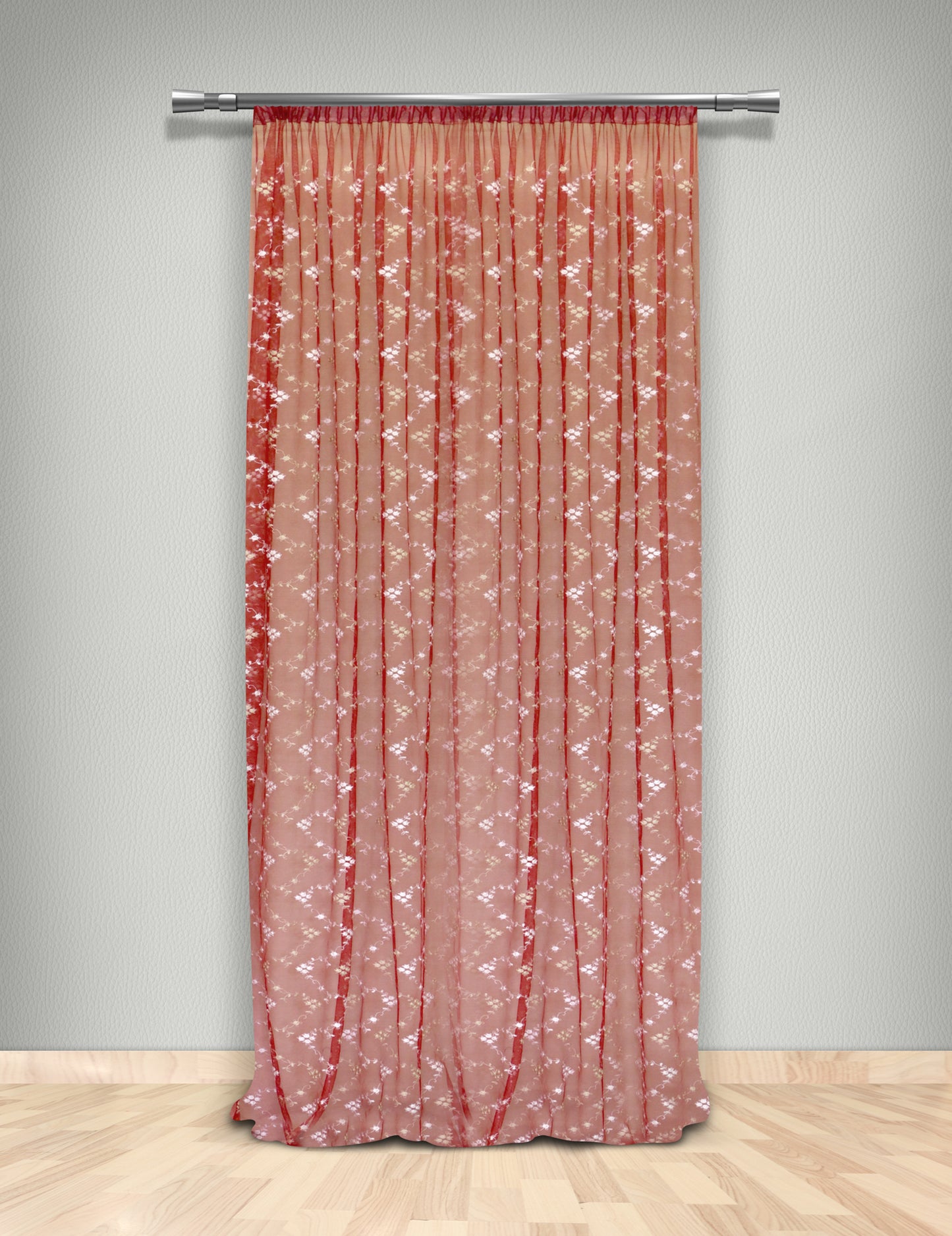 MB ΚΟΥΡΤΙΝΑ ΕΤΟΙΜΗ 145x290 22024/26 ΤΟΥΛΙ ΚΕΝΤΗΜΕΝΟ ΚΟΚΚΙΝΟ POL.100%