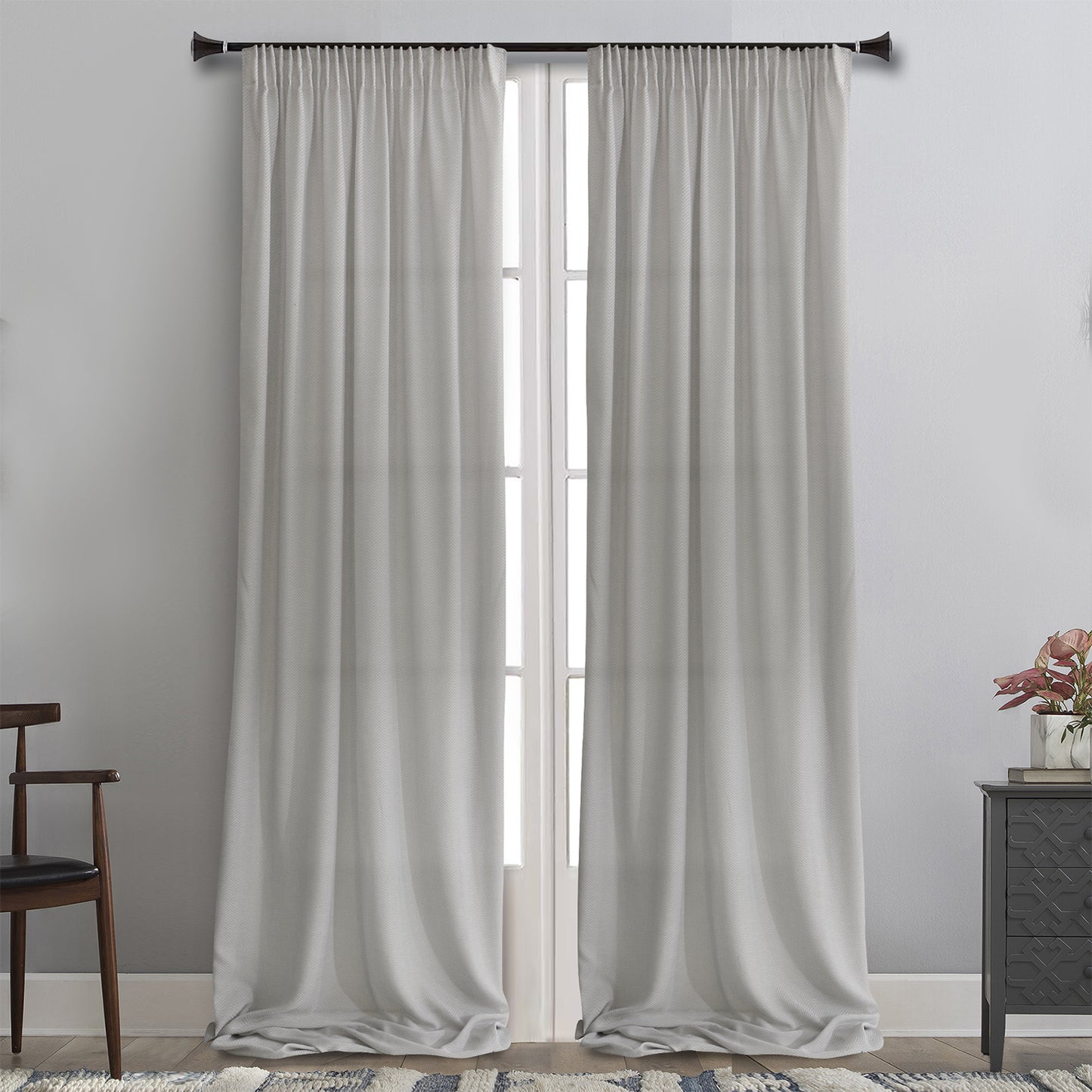 MB ΚΟΥΡΤΙΝΑ ΕΤΟΙΜΗ 145x300 7373 ΓΚΡΙ POL.100%