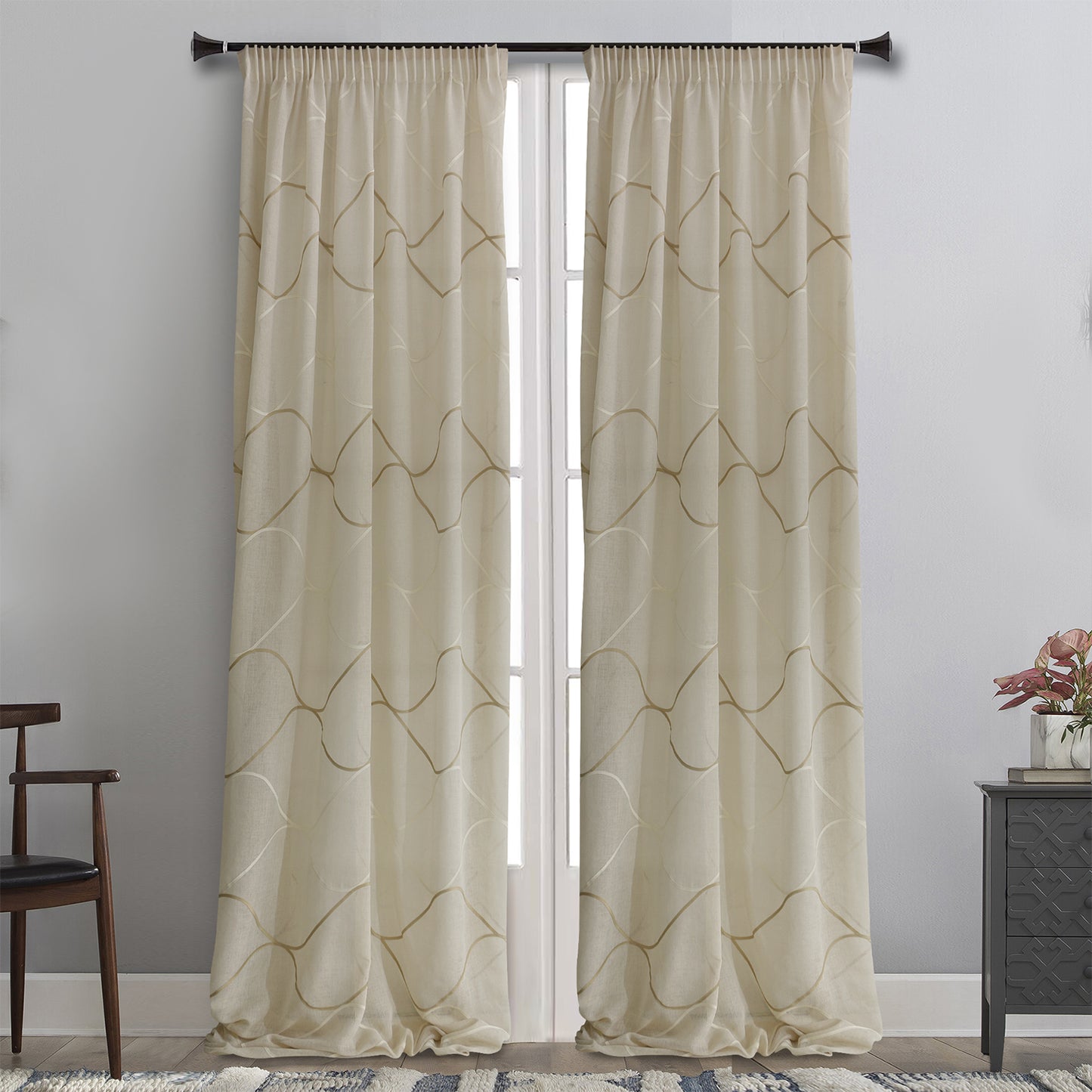 MB ΚΟΥΡΤΙΝΑ ΕΤΟΙΜΗ 145x280 909325/591 ΓΑΖΑ ΚΕΝΤ. ΜΠΕΖ POL.100%