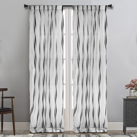 MAISON BLANCHE ΚΟΥΡΤΙΝΑ ΕΤΟΙΜΗ 145Χ280 ΡΟΣΕΣ ΟΡΓΑΝΤΖΑ ΡΙΓΕ ΜΑΥΡΟ VISC.75%-POL.25%