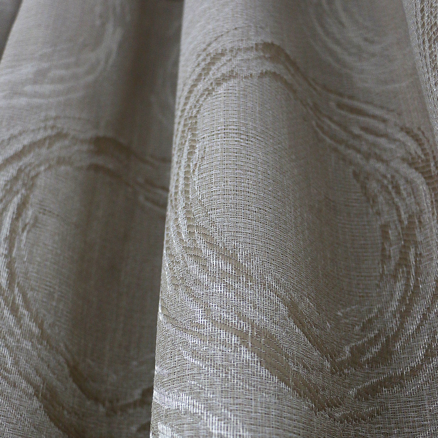 MAISON BLANCHE CURTAIN READY FIT 145X295 STRAW CIRCLE BEIGE Cot.75% -Pol.25%