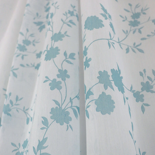 MAISON BLANCHE CURTAIN READY MADE 145X290 VOILE WHITE - TURQUOISE POL.100%