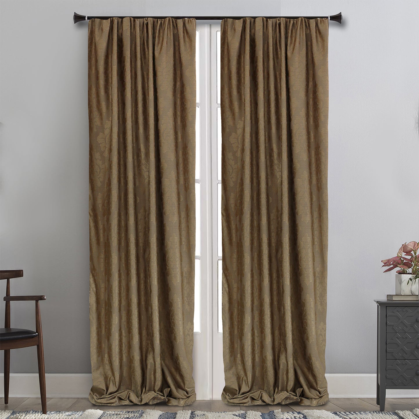 MAISON BLANCHE READY-MADE CURTAIN 145X285 JACQUARD POL.100%