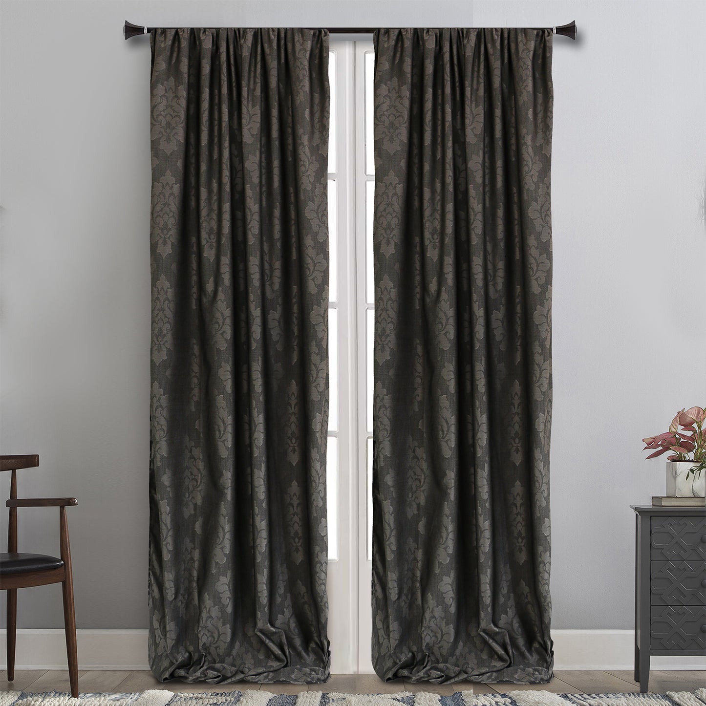 MAISON BLANCHE READY-MADE CURTAIN 145X285 JACQUARD POL.100%