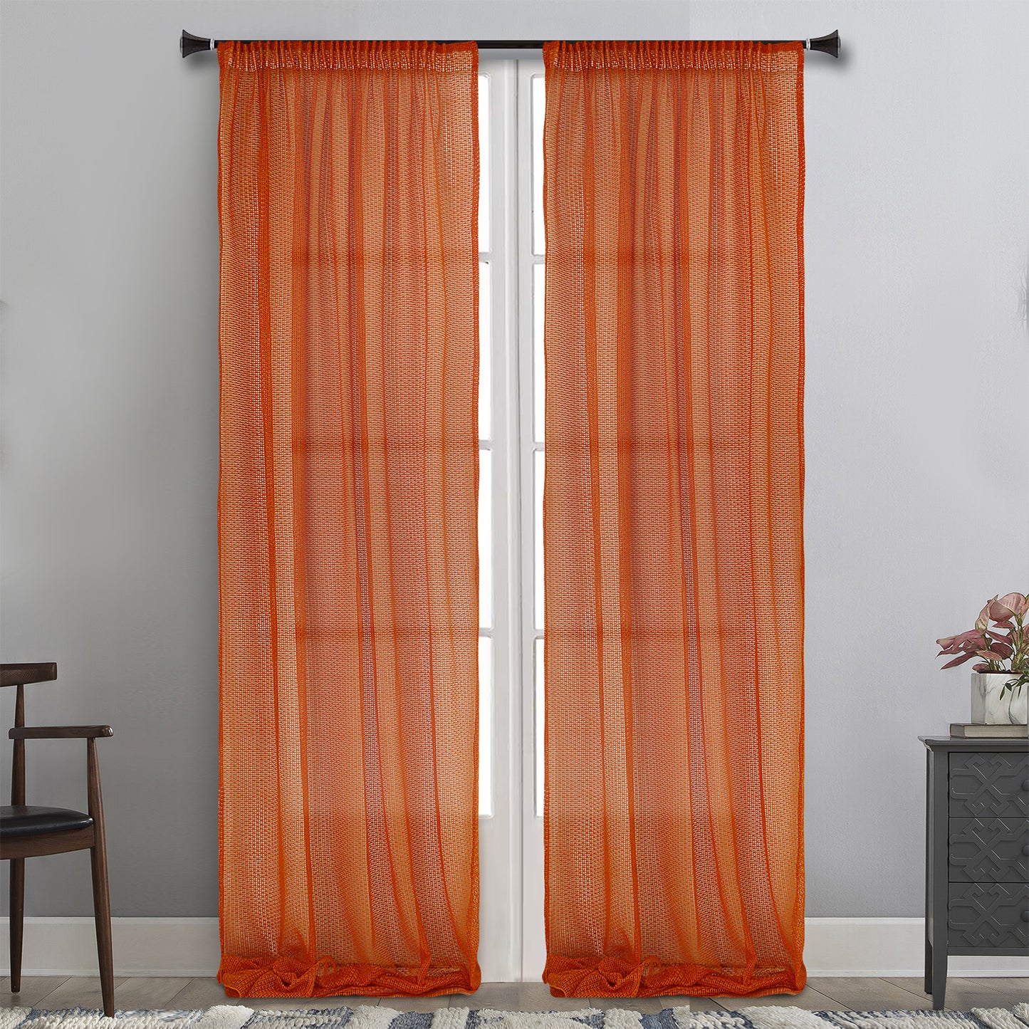 MAISON BLANCHE ΚΟΥΡΤΙΝΑ ΕΤΟΙΜΗ 145Χ295 ΔΙΧΤΥ ΠΟΡΤΟΚΑΛΙ POL.100%