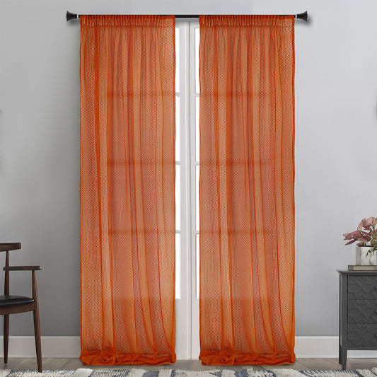 MAISON BLANCHE ΚΟΥΡΤΙΝΑ ΕΤΟΙΜΗ 145Χ295 ΔΙΧΤΥ ΠΟΡΤΟΚΑΛΙ POL.100%