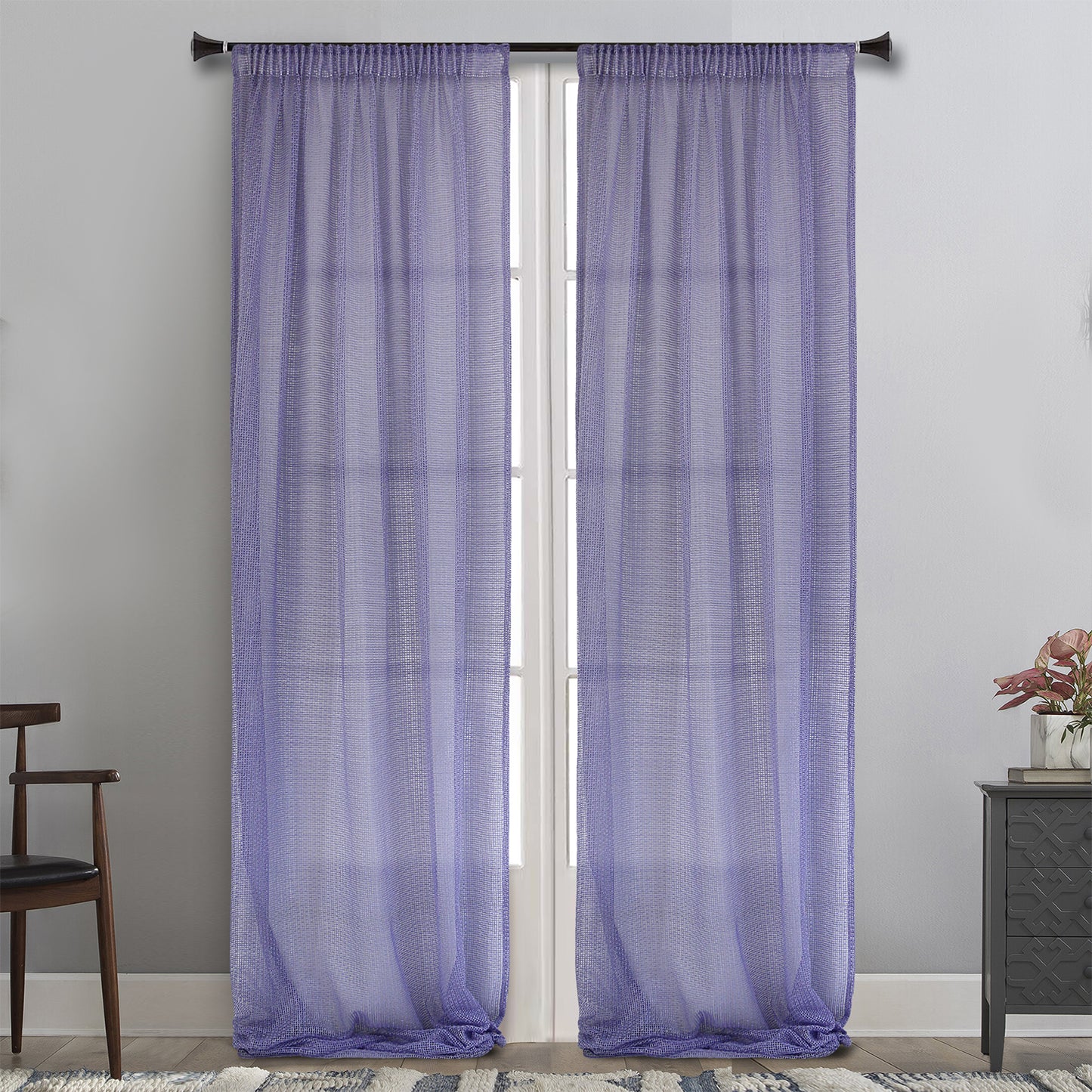 MAISON BLANCHE ΚΟΥΡΤΙΝΑ ΕΤΟΙΜΗ 145Χ295 ΔΙΧΤΥ ΜΟΒ POL.100%