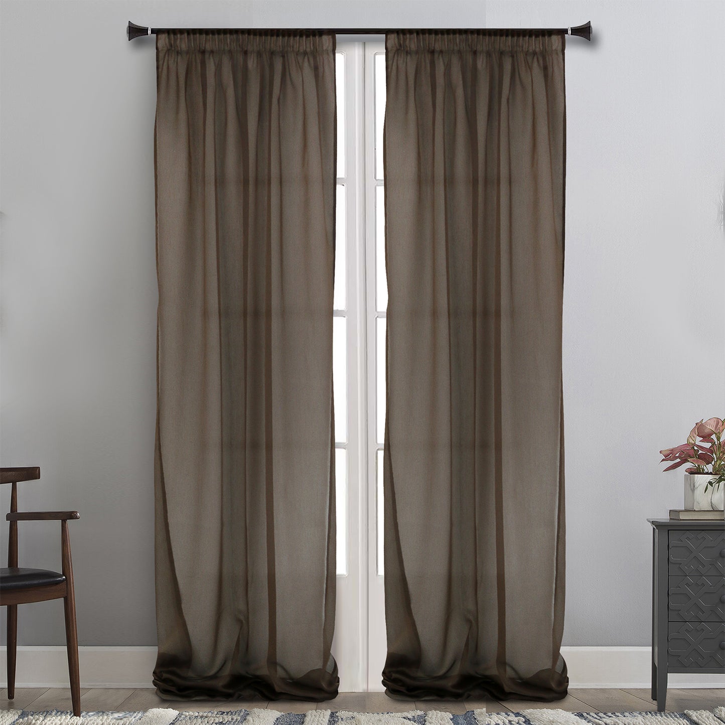 MAISON BLANCHE ΚΟΥΡΤΙΝΑ ΕΤΟΙΜΗ 145Χ300 ΟΡΓΑΝΤΖΑ ΚΑΦΕ ΡΙΓΕ POL.100%