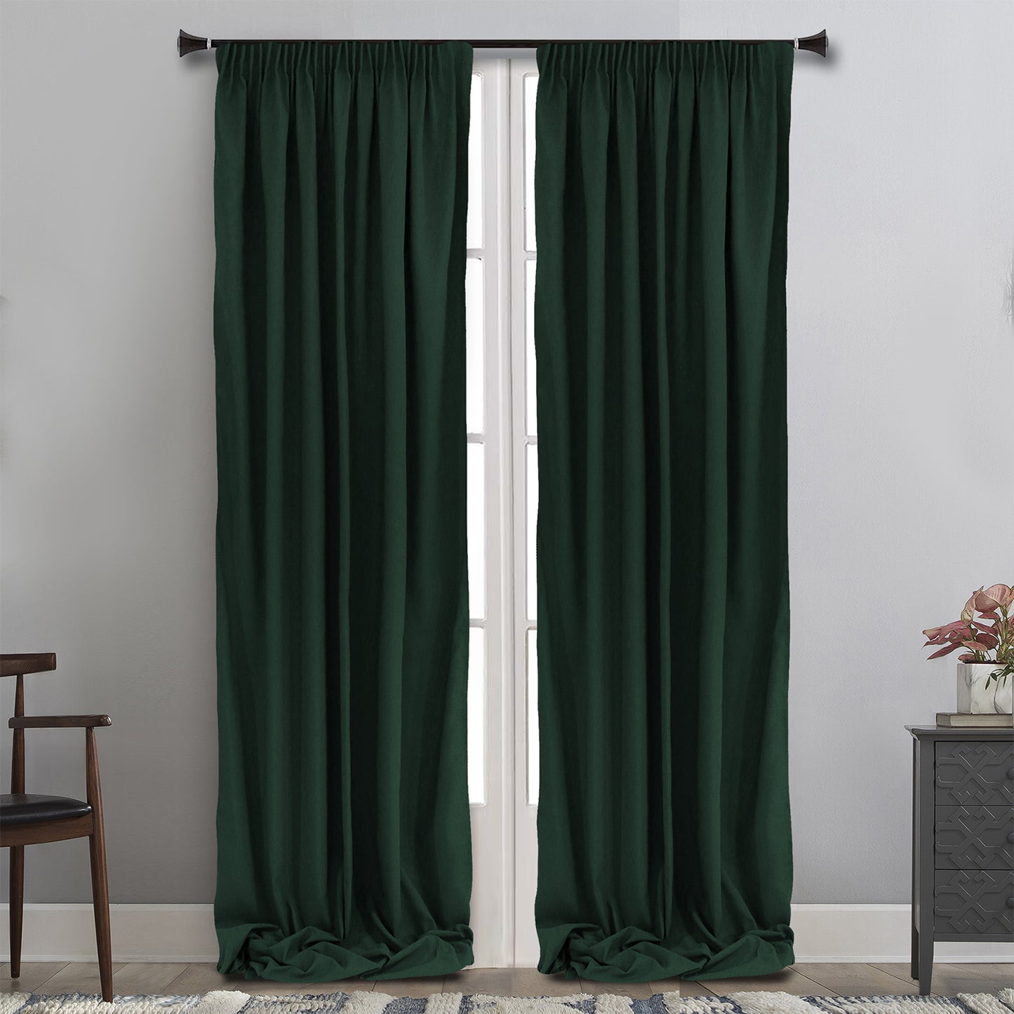 MAISON BLANCHE ΚΟΥΡΤΙΝΑ ΕΤΟΙΜΗ 145Χ310 ΚΟΥΛΕΝ ΠΡΑΣΙΝΟ Pol.100%