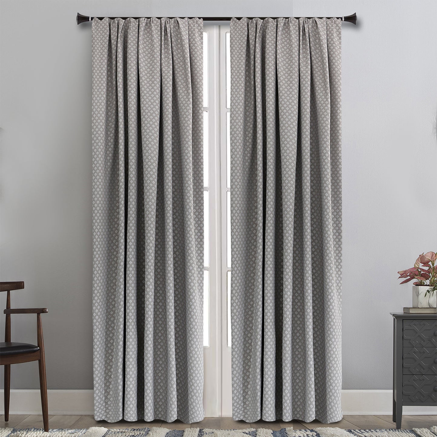 MAISON BLANCHE READY-MADE CURTAIN 145X275 JACQUARD POL.100%